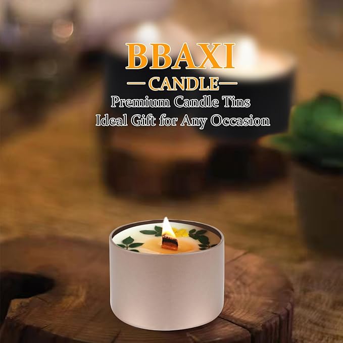 BBAXI 24 PCS 4OZ Rose Gold Candle Tins, Empty Candle Tin with Lids for DIY Candles Making, Matte Full Rose Gold Candle Jars for Candle Making, Empty Metal Candle Container for Making Candles