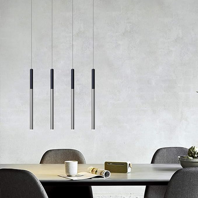 ALTAIR 4 Mini Pendant Lighting Black-Nickel - LED Hanging Light Fixture for Kitchen Island, Bar, Foyer - Cluster Pendants - Dimmable, Adjustable Wire, Lamp Bulb Included