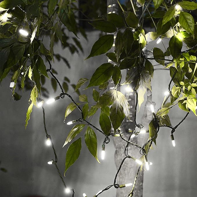 100-Count Cool White LED Christmas String Lights, 35 Ft Green Wire, UL Certified Connectable, Mini Xmas Lights Outdoor or Indoor (Cool White)