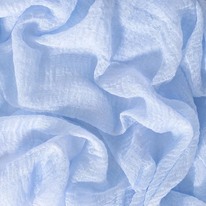 Socomi Blue Valentine's Day Gauze Cheesecloth Table Runner 120 Inch Rustic Boho Cheese Cloth Runner for Wedding Party Baby Bridal Shower Centerpiece Decoration Holiday Home Decorations