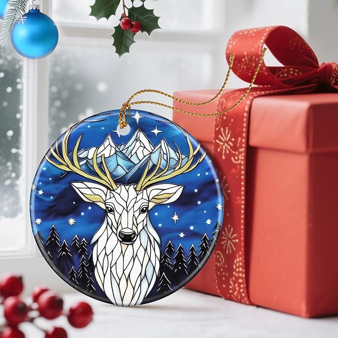 Christmas Ornaments, Dodosky 2.8in Ceramic Night Court Ornament, Xmas Decor, Christmas Tree Ornaments, Xmas Decorations for Tree, Holiday Ornament, Gift Ideas, Gifts for Women, Friend, Lover