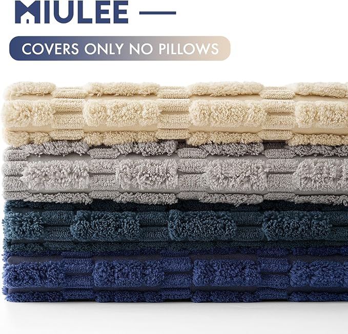 MIULEE Pack of 4 Modern Coastal Western Blue and Brown Corduroy Decorative Throw Pillow Covers 18x18 Inch Soft Striped Pillow Covers Home Decor for Sofa Living Room Couch Bed