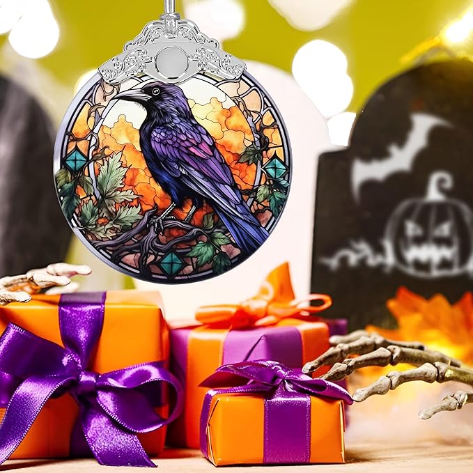 Christmas Ornament, Stained Glass Ornament, Christmas Decorations for Tree, Holiday Ornament, Unique Gift Idea - Wise Crow