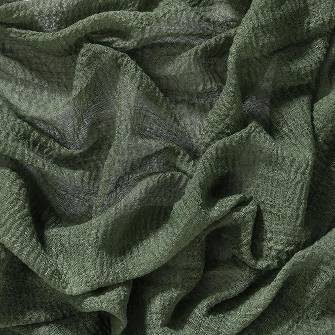 Socomi Green Cheesecloth Table Runner Olive Valentine's Day Gauze 120 Inch Rustic Boho Cheese Cloth Runner for Wedding Party Baby Bridal Shower Centerpiece Decoration Holiday Home Decorations