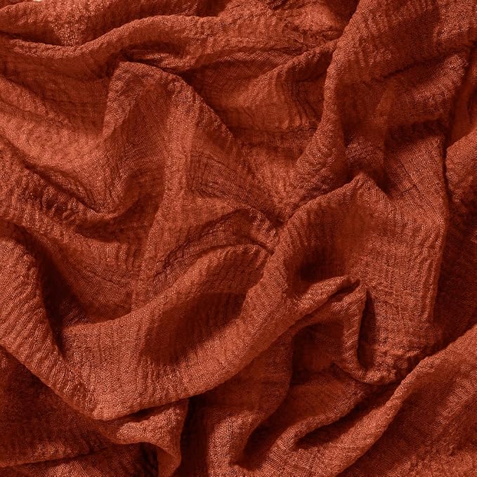 Socomi Terracotta Cheesecloth Table Runner Valentine's Day Gauze 120 Inch Rustic Boho Cheese Cloth Runner for Wedding Party Baby Bridal Shower Centerpiece Decoration Holiday Home Decorations