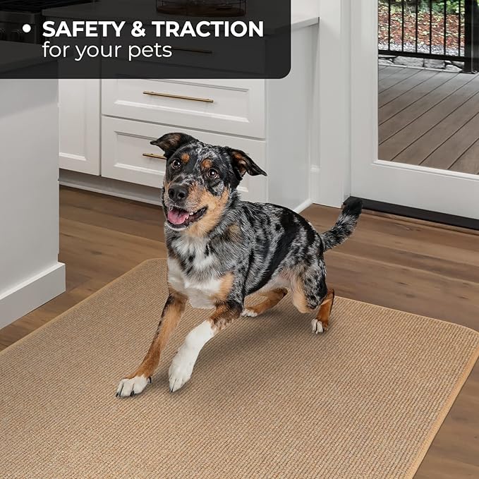 House, Home and More Skid-Resistant Carpet Indoor Area Rug Floor Mat - Pebble Beige - 2 Ft X 3 Ft - Non Slip Rubber Backing, Stain Resistant, Dog Friendly, Living Room Bedroom Kitchen Entryway