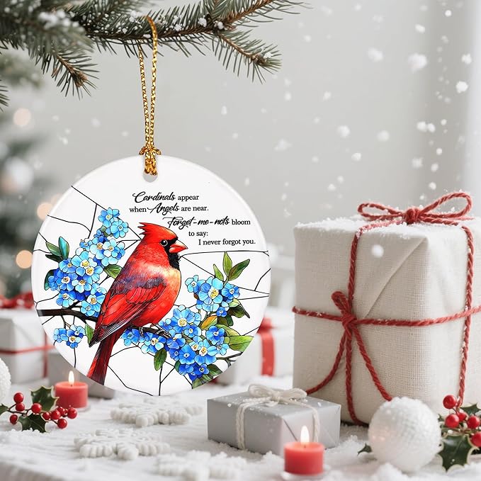 Cardinal Christmas Ornament, Christmas Tree Ornaments, Keepsake Ornaments, Holiday Decor, Cardinal Gift, Remembrance or Memorial Gifts, Sympathy Gifts for Loss of Loved One