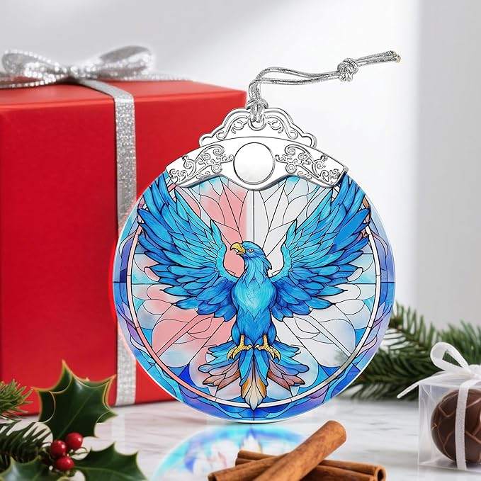 Stained Glass Ornament, Christmas Ornament, Hanging Ornaments for Home Decor & Christmas Tree Ornaments â Exquisite Holiday Decor, Xmas Gifts & Holiday Present - Phoenix