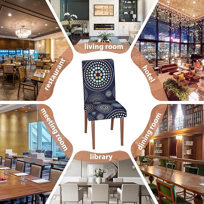 Stretch Dining Chair Covers Set of 2,Floral Print Chair Covers,Soft Removable Washable,Pet Friendly Furniture Protector,Universal Chair Slipcovers for Home, Kitchen,Ceremony Dining Room Seat