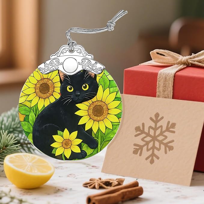 Black Cat Christmas Decorations, Christmas Ornaments for Tree, Holiday Ornaments, Gifts for Cat Lover, Pet Lover Gift, Holiday Party Gifts, Gift Ideas & Xmas Present