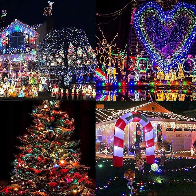 JMEXSUSS 200LED 66Ft Connectable Christmas Lights Indoor Outdoor Clear Wire | White to Multicolor String Lights | Twinkle Fairy Light Plug in for Bedroom Classroom Wedding Tree Patio Xmas Decor