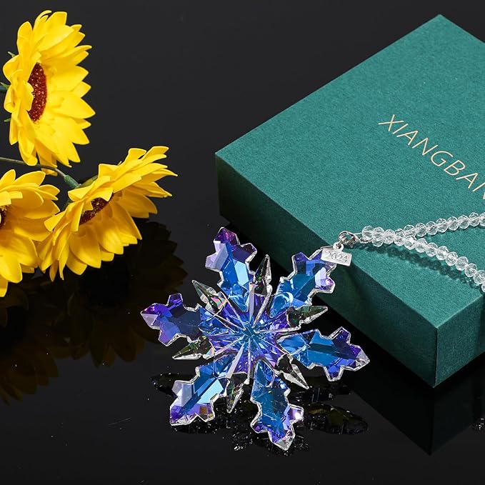 XIANGBAN 2025 Edition Snowflake Ornaments Crystal Christmas Ornaments Home Gifts (2025-Clear)
