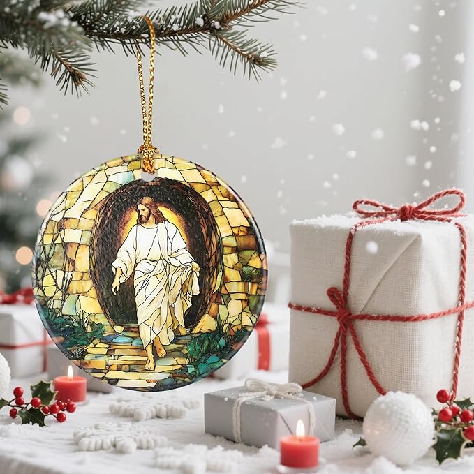 Christian Christmas Decorations, Christmas Tree Ornaments, Keepsake Ornaments, Holiday Decor, Christian Gift, Religious Gifts, Holiday or Xmas Gifts - He is Risen! The Resurrection of Jesus