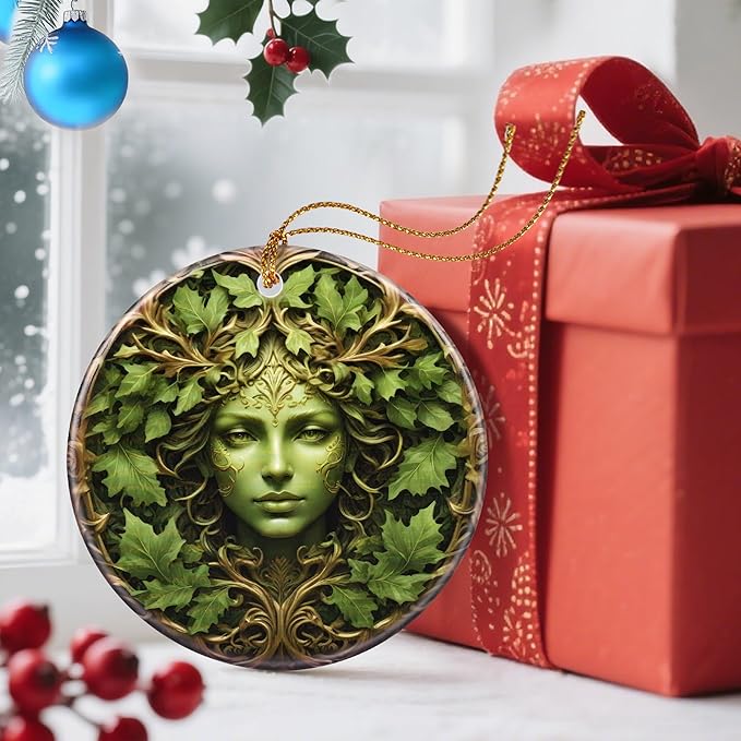 Christmas Ornaments, Dodosky 2.8in Ceramic Plant Ornament, Xmas Decor, Christmas Tree Ornaments, Xmas Decorations for Tree, Holiday Ornament, Gifts for Plant Lovers, Gifts for Women, Gardener