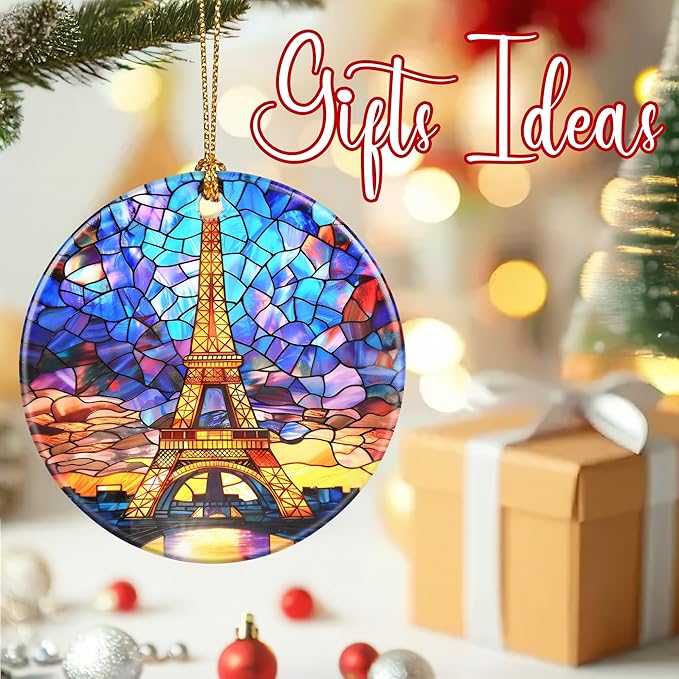Christmas Ornaments, Eiffel Tower Ornament, Christmas Tree Ornaments, Xmas Decorations, Holiday Decorations, Eiffel Tower Lover Gifts, Holiday Party Gifts, and Xmas Gift Ideas
