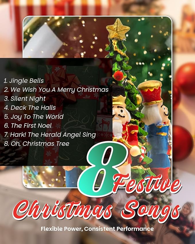 Christmas Tree Snow Globe Light up Lantern with 8 Songs, 6.69" Christmas Snow Globes for Kids Adults, 6H Timer & Dual Power, Snowglobes Christmas Decorations Indoor, Gifts for Women Men