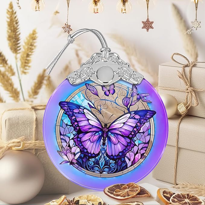 Butterfly Ornament, Christmas Ornaments, Christmas Decorations for Tree, Stained Glass Ornament, Heirloom Keepsake, Gift Exchange, Gift Ideas, Bauble Present
