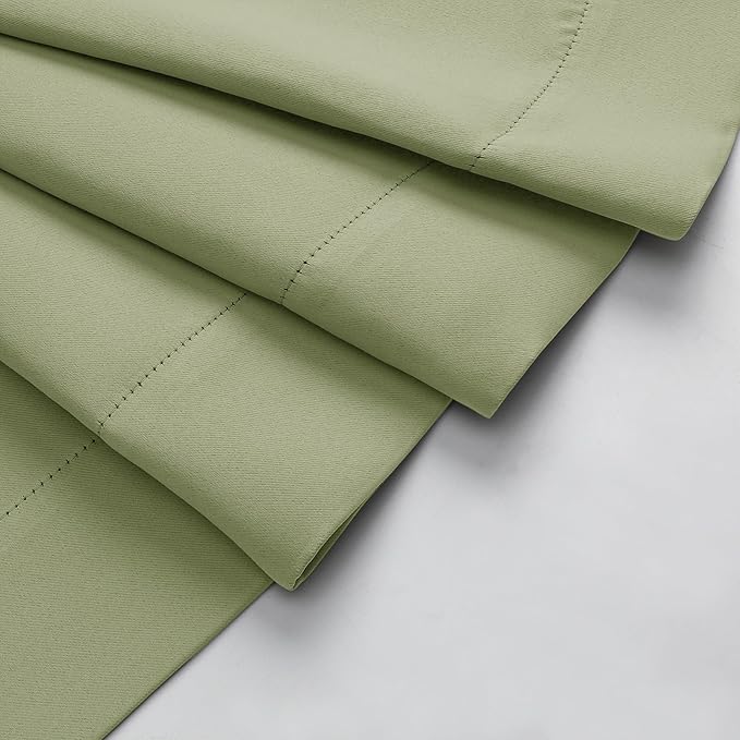 Sage Green Blackout Curtains for Bedroom Living Room 54 Inch Length 2 Panels, Soft Solid Insulated Room Darkening Curtains Drapes, Modern Rod Pocket Design, Sage Green, 2PCS Each 40" Wx54 L