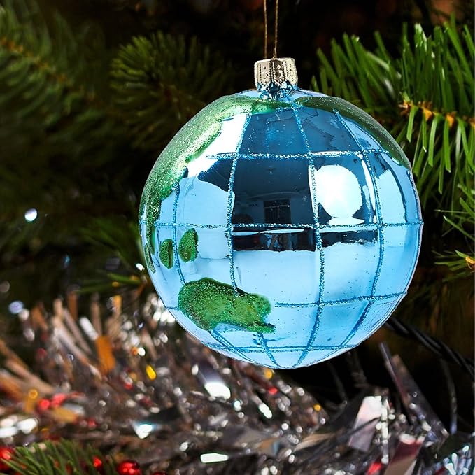 World Christmas Ornaments 2025, Glass Blown Glass Ornaments for Christmas Tree, 3D Rare Hanging Christmas Ornaments for Home Decor Xmas Outdoor Window Centerpiece Gifts