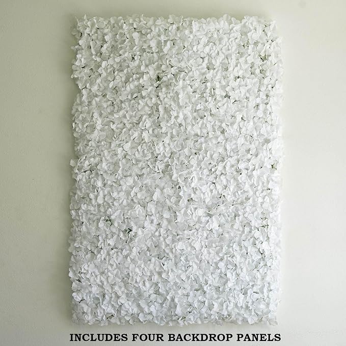 Efavormart 4 PCS White Silk Hydrangea Flower Mat Wall Wedding Event Decor for DIY Centerpieces Arrangements Party Decorations