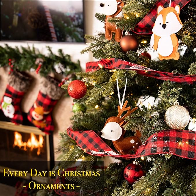 Every Day is Christmas Ornaments, Shatterproof Christmas Tree Ornament Set, Christmas Balls Decoration (50 Count 2.24"/57mm, New Woodland)