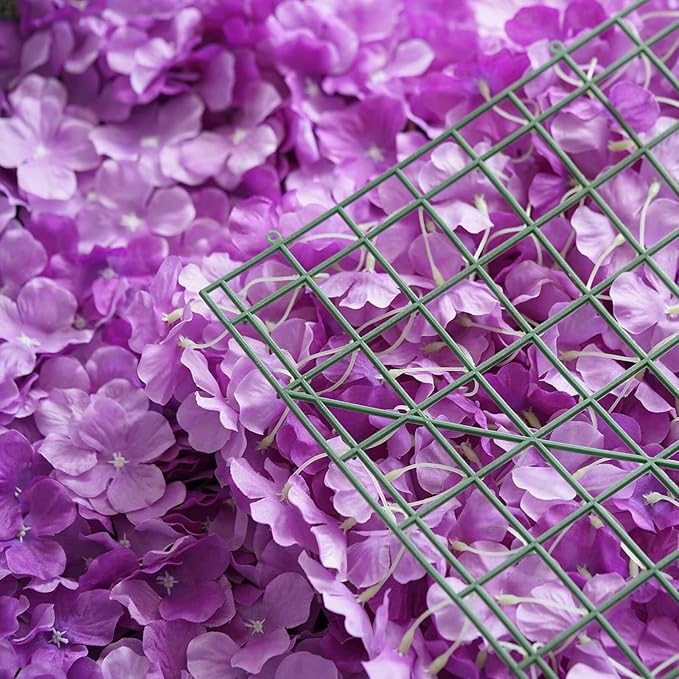 Efavormart 4 PCS Purple Silk Hydrangea Flower Mat Wall Wedding Event Decor for DIY Centerpiece Arrangement Party Decorations