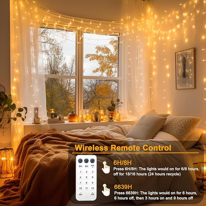 echosari Christmas String Lights, 33Ft 100 LED Fairy Lights Battery Operated Dual Color Changing with Remote Timer for Xmas Tree Festive Decor (Red White Green & Warm White)