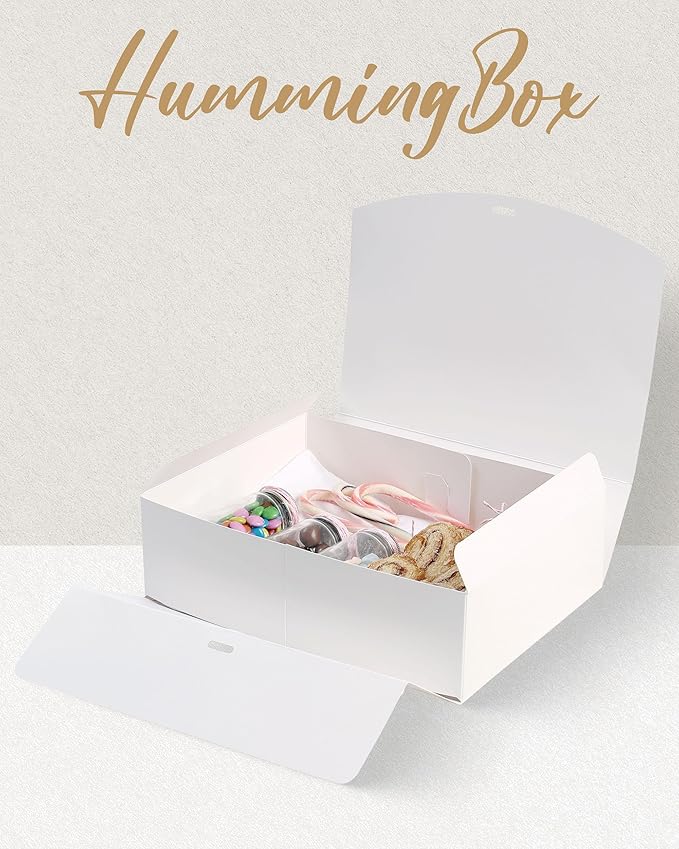 HummingBox Black Gift Box Set of 16 - Gift Boxes for Presents & gifting on weddings, birthdays & more - Easy to Assemble Black Gift Boxes With Lids & Ribbon Closure - Decorative Boxes With Lids