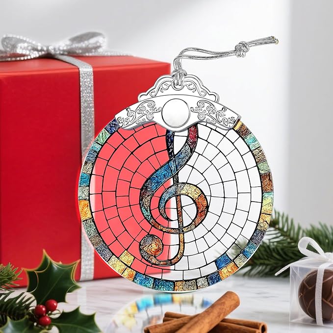 Christmas Ornaments: Stained Glass Ornament, Christmas Tree Ornament, Hanging Ornaments for Home Decor & Xmas Tree Decorations â Exquisite Holiday Decor, Gifts & Holiday Present - Musical Note