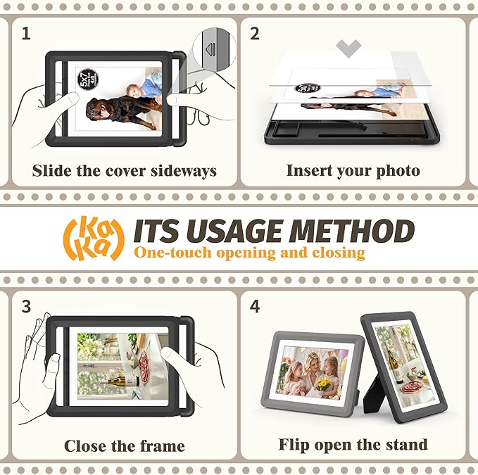White 5x7 Picture Frame with Acrylic Front 1 Pack, ABS Frame for 5x7 or 4x6 Photos, Shatterproof UV-Resistant Tabletop Photo Frame, Vertical/Horizontal Display for Home Décor