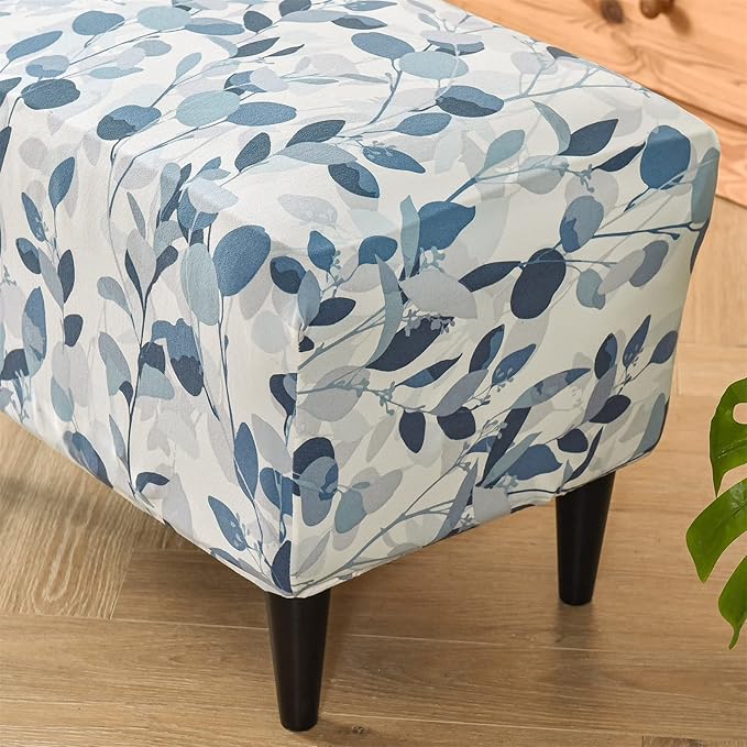 Eco-Ancheng Stretch Ottoman Cover Rectangular Storage Ottoman Slipcover Footrest Stool Covers Ottoman Slipcovers for Foot Stool with Nonslip Elastic Bottom (5,XX-Large)