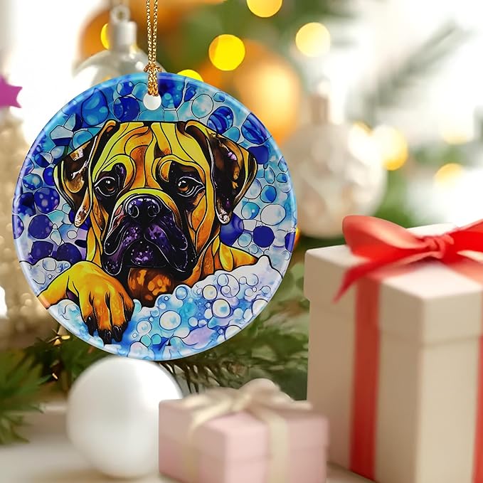 Bullmastiff Dog Ornament, Christmas Ornament – Christmas Tree Decor, Holiday Decoration, Stocking Stuffer, Festive Gift Idea, Gifts for Dog Lover, Friends, and Family