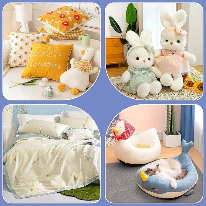 Bupete 24.7oz/700g Polyfill Stuffing, (1.8oz~4.18lb) Pillow Stuffing for Couch Pillows, Pillow Filling Stuffing, Stuffing for Stuffed Animal Crafts, Polyfill, Poly Filling Stuffing, Cushions Stuffing