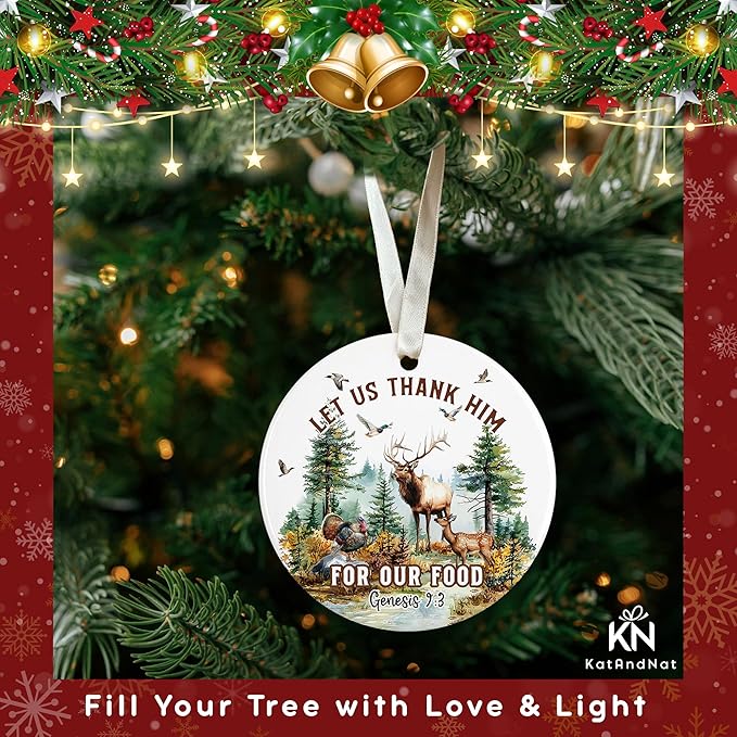 Hunting Ornaments for Christmas Tree, Hunter Ornaments for Christmas Tree - Hunting Ornament - Deer Duck Hunter Gifts for Men, Dad, Husband, Hunters - Ceramic Ornament 2025