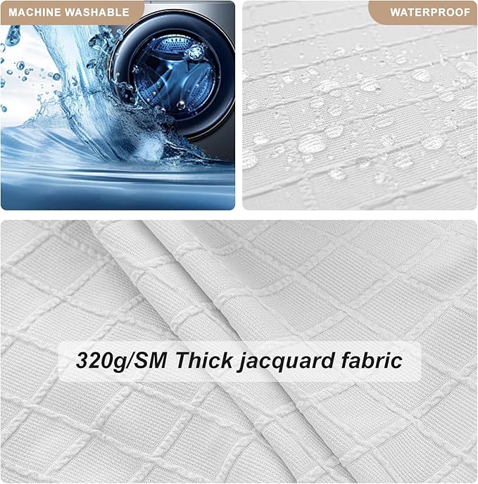 Genina Waterproof Seat Covers for Dining Room Chairs Covers Dining Chair Slipcovers Protector, No Rear Covers (White, 4 Pcs)