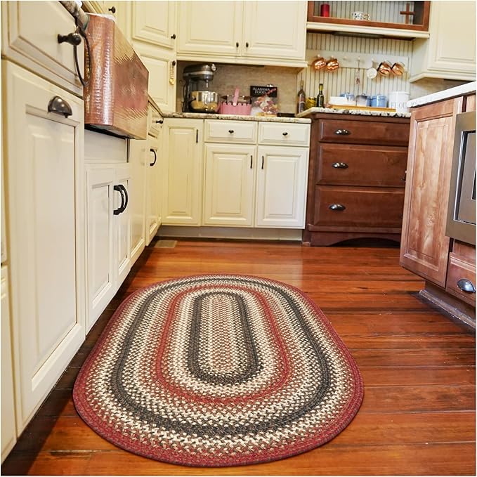 Chester Oval Braided Rug 27x45 - Lodge and Cabin Style Jute Entryway Rug