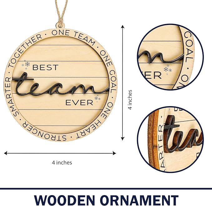 Best Team Ever Ornament Gifts, Team for Employees, Unique Work Ornament for Coworkers, Appreciation Gift for Office Staff - Inspirational Ornaments for Workplace Celebration