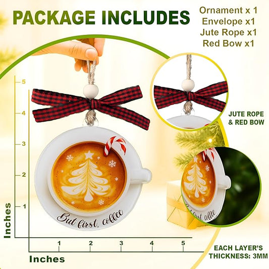 Coffee Ornament - Coffee Lover Christmas Ornament - Latte, Espresso, Barista Ornament - Coffe Gifts for Cappuccino, Latte, Espresso, Milkshake Lovers - Acrylic Christmas Keepsake 2025