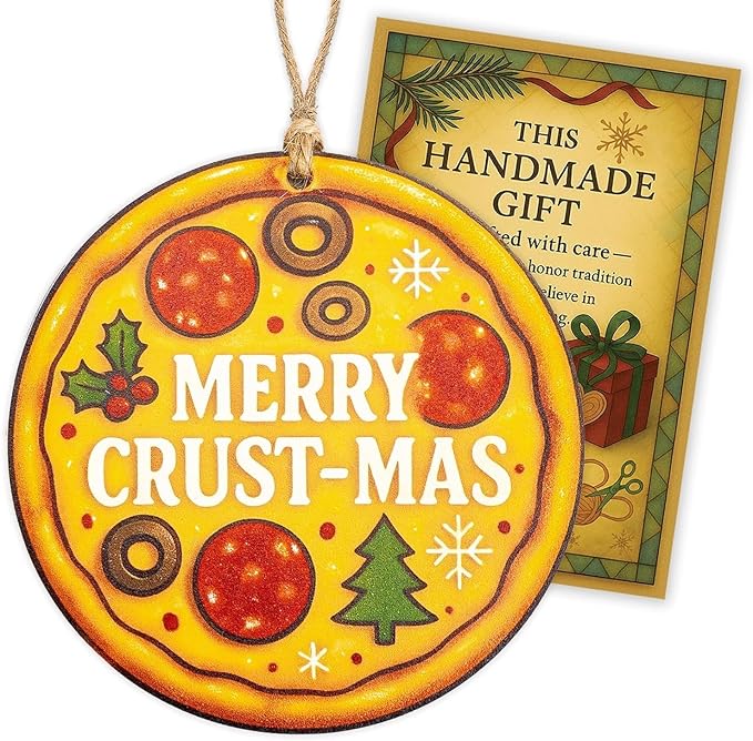 Pizza Ornaments for Christmas Tree, Funny Food Christmas Ornament, Unique Pizza Gifts for Food Lovers, Delicious Pizza Slice Holiday Decoration, Cute Hanging Ornament for Christmas 2025