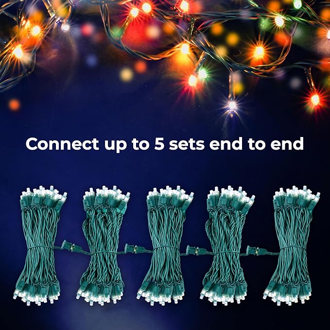 60 LED Mini Christmas Lights Cool White Green Wire String Lighting Indoor Outdoor Xmas Tree Garden Holiday Party Decor UL Certified Indoor & Outdoor String Lights