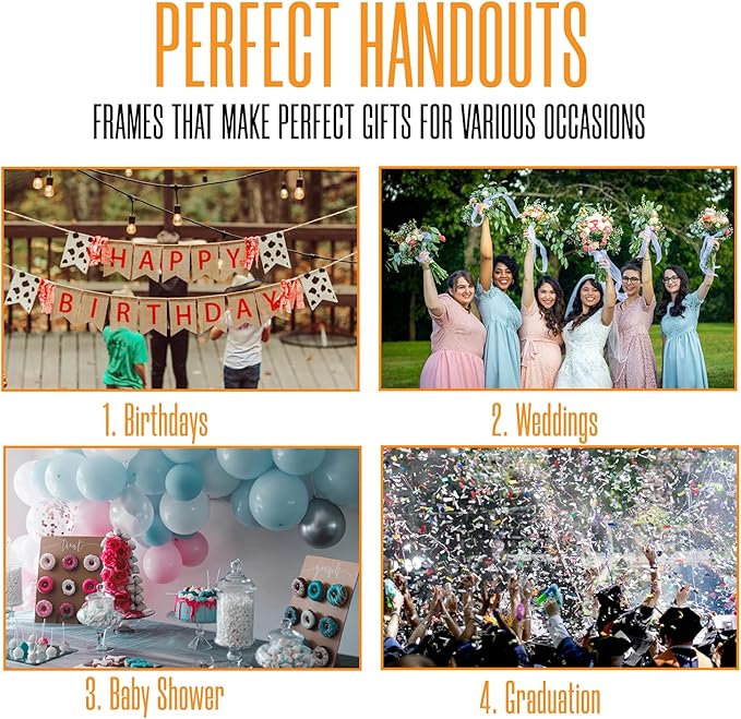 Photo Booth Nook | 4x6 Acrylic Sign Holder (24 Count) | Crystal Clear Acrylic Picture Frames 4x6 | Bulk Picture Frames | Horizontal Orientation