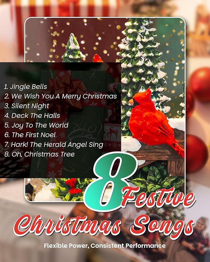 Christmas Cardinal Snow Globe Light up Lantern with 8 Songs, 10.43" Christmas Snow Globes for Kids Adults, 6H Timer & Dual Power, Snowglobes Christmas Decorations Indoor, Gifts for Women Men