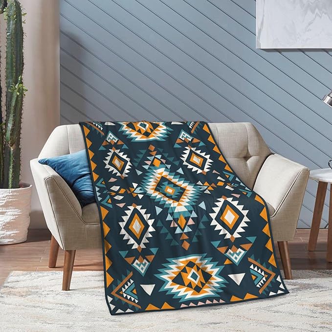 Aztec Soft Throw Blanket Soft Plush Fleece Blankets Warm Cozy Lightweight Fuzzy Blanket for Bed Sofa Couch Home Decor 60"X50"