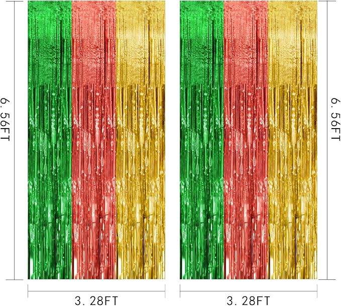 5 Pack Hawaii Backdrop Party Decorations Tinsel Curtain Summer Party Streamer Foil Fringe Birthday Decorations Photo Booth Vibrant Theme Christmas Beach Baby Shower Graduation Decor