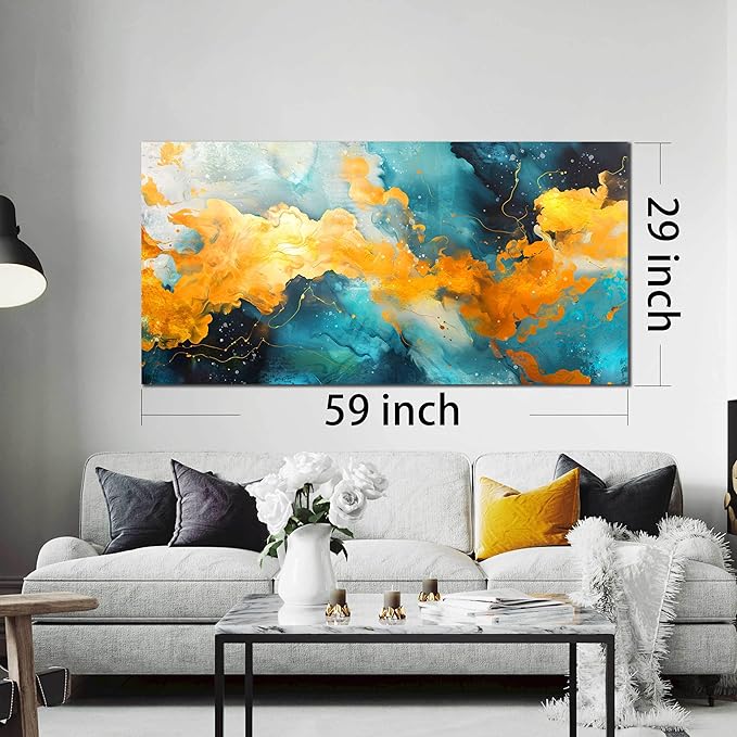 LAOTOART Colorful Wall-Art - Large Abstract Canvas Wall-Art - Paintings for Wall Decorations Ready to Hang Size 29" x 59"