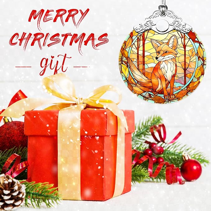 Touber Fox Christmas Ornaments for Tree - Holiday Decor