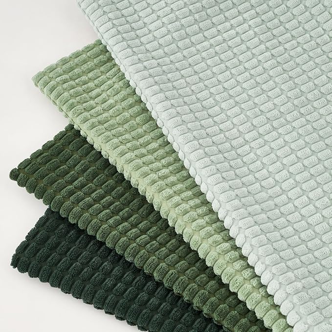 Topfinel Large Light Green Couch Throw Pillows Covers 20x20 Inch Set of 4,Accent Corduroy Striped Decorative Euro Shams,Summer Home Decor Cushion Case for Beach,Patio,Balcony