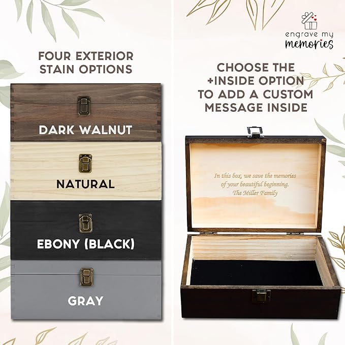 Personalized Time Capsule Memory Box – Custom Engraved Wooden Keepsake Box for Couples, Love Notes, Photos & Letters – Valentine’s, Anniversary, Wedding & 18th Birthday Milestone Gift