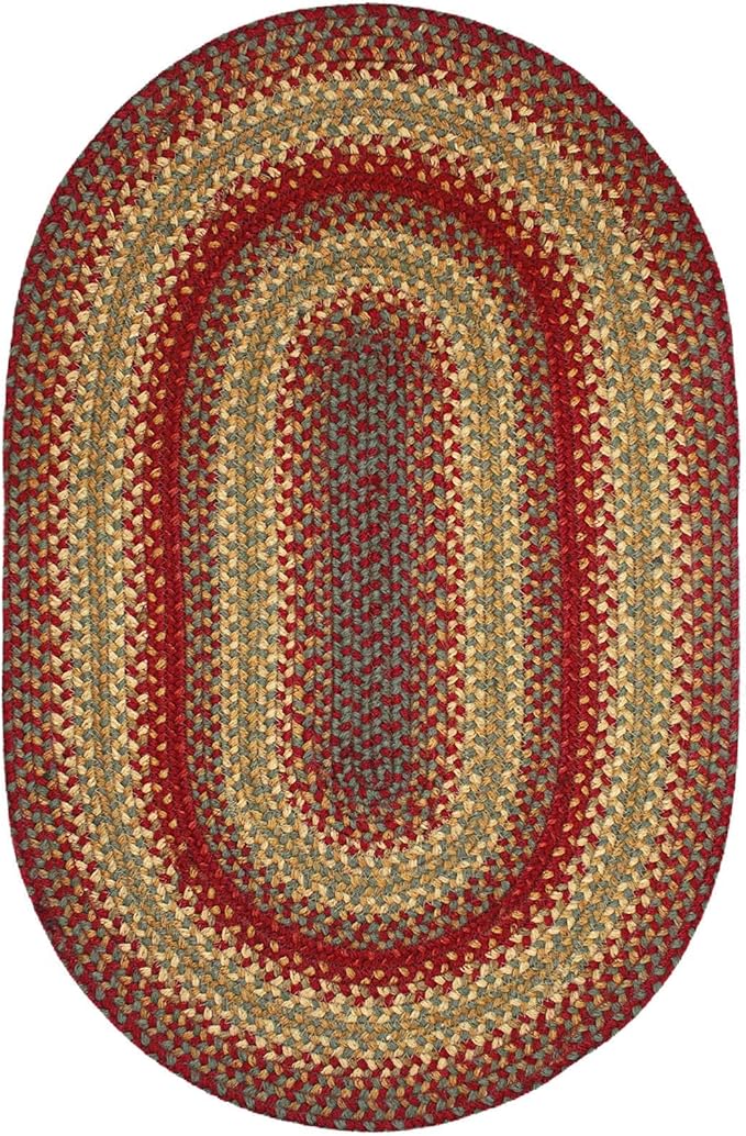 Oval Jute Braided Rug – All Natural Fiber 4' x 6' Area Rug, Made With Natural Jute Twine – A Reversible Rug for Rustic Home Décor – Homespice Cider Barn Oval Jute Rug 4' x 6'