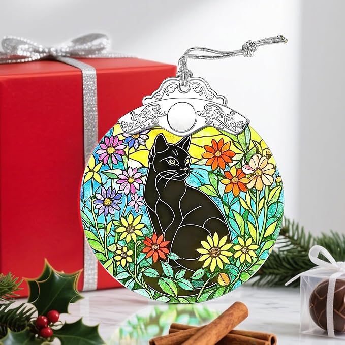 Christmas Ornaments – Black Cat Ornaments for Christmas Tree, Xmas Decorations, Holiday Decor, Gift Ideas, Housewarming, Holiday & Xmas Gifts for Cat Lovers